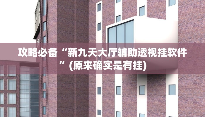 攻略必备“新九天大厅辅助透视挂软件”(原来确实是有挂)