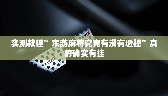 实测教程”东游麻将究竟有没有透视”真的确实有挂