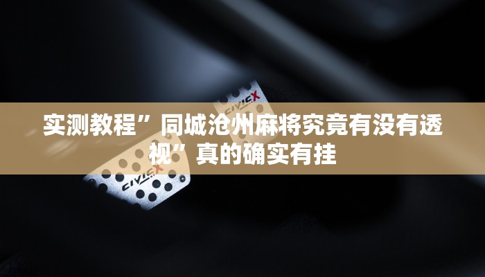 实测教程”长乐河北麻将辅助开挂”(原来确实是有挂)