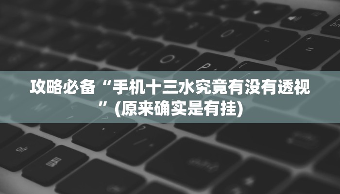 实测分享南丰打盾透视”(原来确实是有挂)