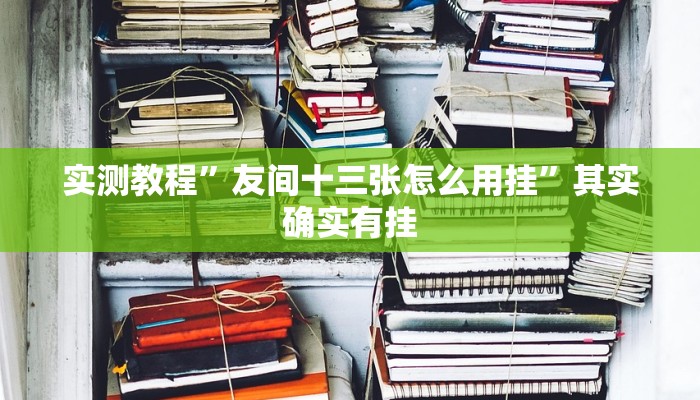 实测教程”友间十三张怎么用挂”其实确实有挂
