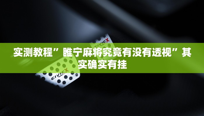 实测分享顺欣茶坊透视挂方法”(原来确实是有挂)