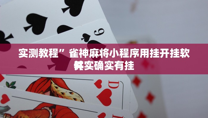 实测教程”雀神麻将小程序用挂开挂软件”
其实确实有挂

