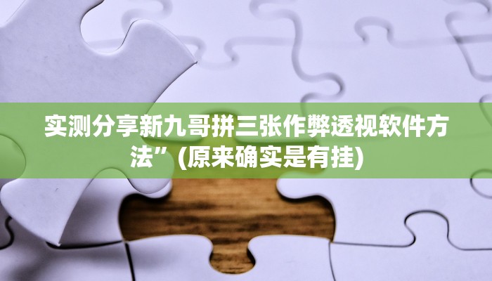 攻略必备“陕南麻将开挂神器”真的确实有挂
