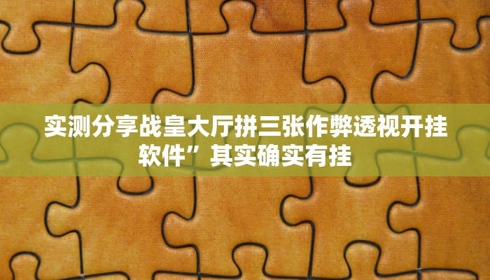 攻略必备“乐酷副厅有透视吗”其实确实有挂
