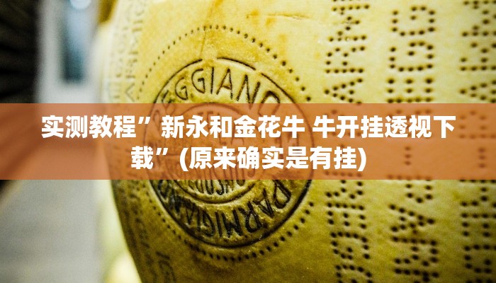 实测教程”新永和金花牛 牛开挂透视下载”(原来确实是有挂)