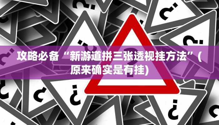 攻略必备“十三十三水开挂透视下载”(原来确实是有挂)