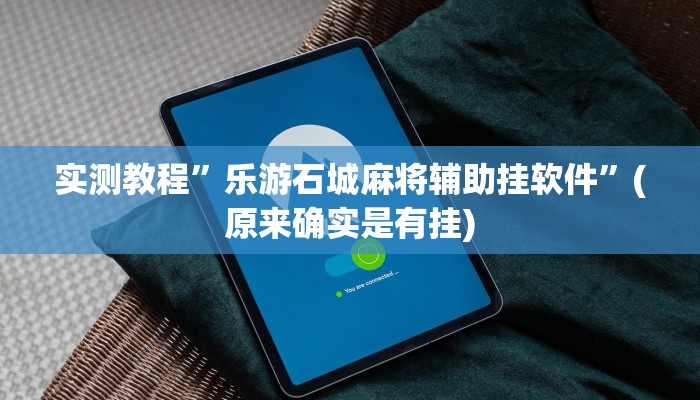 实测教程”小程序里打麻将辅助挂软件”其实确实有挂
