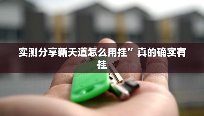 实测分享新天道怎么用挂”真的确实有挂