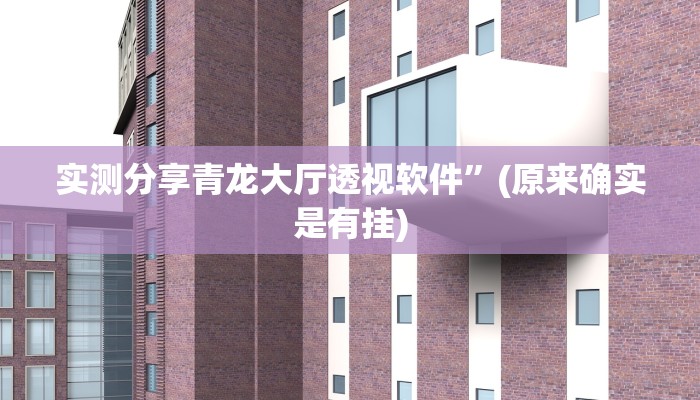 实测分享全来潜山跑风有透视吗”(原来确实是有挂)