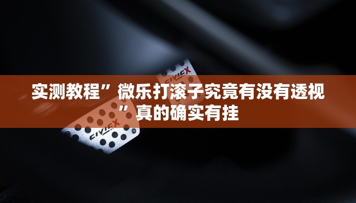 实测教程”微乐打滚子究竟有没有透视”真的确实有挂