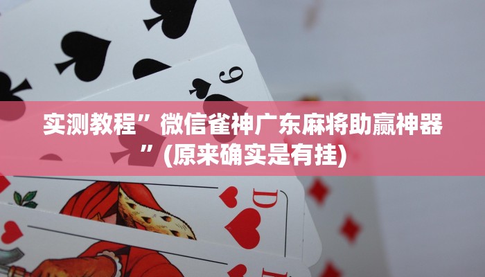 实测教程”微信雀神广东麻将助赢神器”(原来确实是有挂)