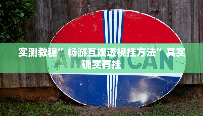 实测教程”畅游互娱透视挂方法”其实确实有挂
