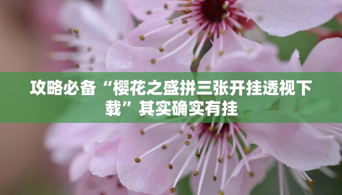 攻略必备“樱花之盛拼三张开挂透视下载”其实确实有挂
