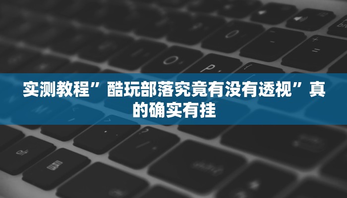实测教程”酷玩部落究竟有没有透视”真的确实有挂