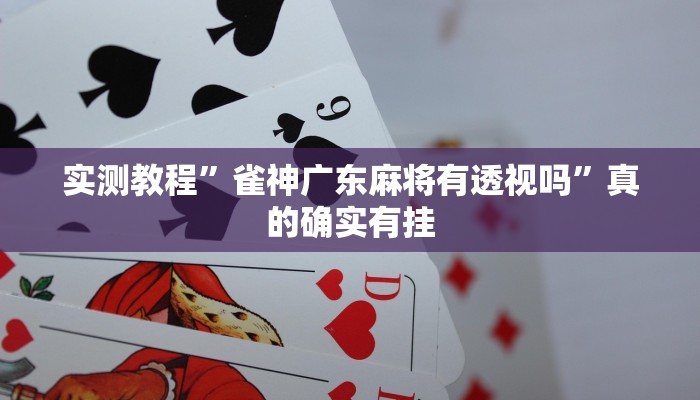 实测教程”雀神广东麻将有透视吗”真的确实有挂