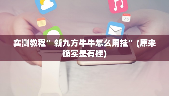 实测教程”新九方牛牛怎么用挂”(原来确实是有挂)