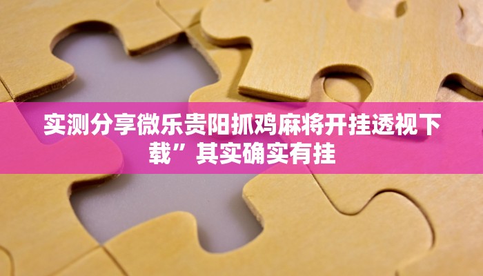 实测分享微乐贵阳抓鸡麻将开挂透视下载”其实确实有挂
