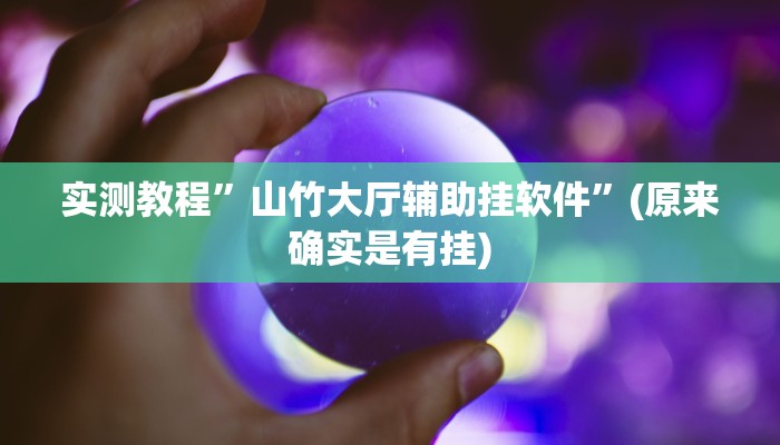 实测教程”山竹大厅辅助挂软件”(原来确实是有挂)