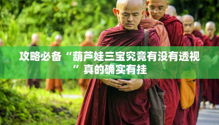 攻略必备“葫芦娃三宝究竟有没有透视”真的确实有挂