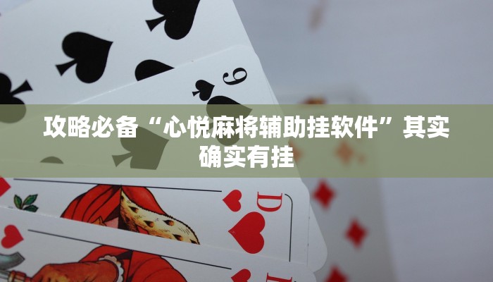 攻略必备“心悦麻将辅助挂软件”其实确实有挂
