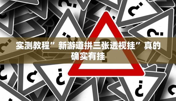 实测教程”新游道拼三张透视挂”真的确实有挂