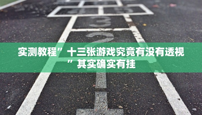 实测教程”十三张游戏究竟有没有透视”其实确实有挂
