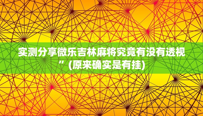 实测教程”微乐江苏麻将辅助透视挂软件”其实确实有挂

