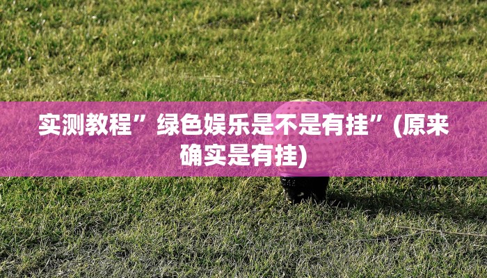 实测教程”绿色娱乐是不是有挂”(原来确实是有挂)