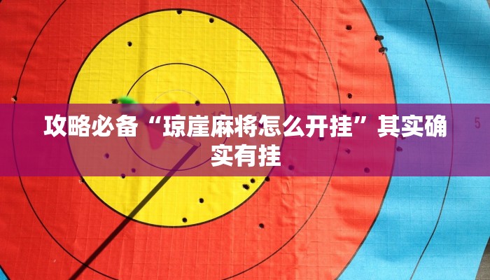 攻略必备“琼崖麻将怎么开挂”其实确实有挂
