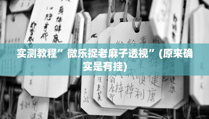 实测教程”常乐福州麻将怎么用挂”真的确实有挂