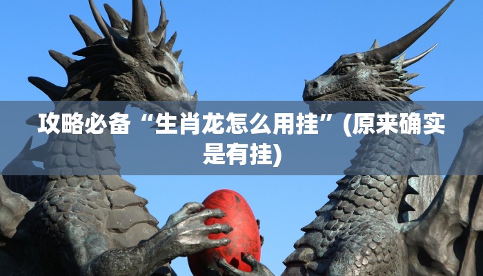 攻略必备“生肖龙怎么用挂”(原来确实是有挂)