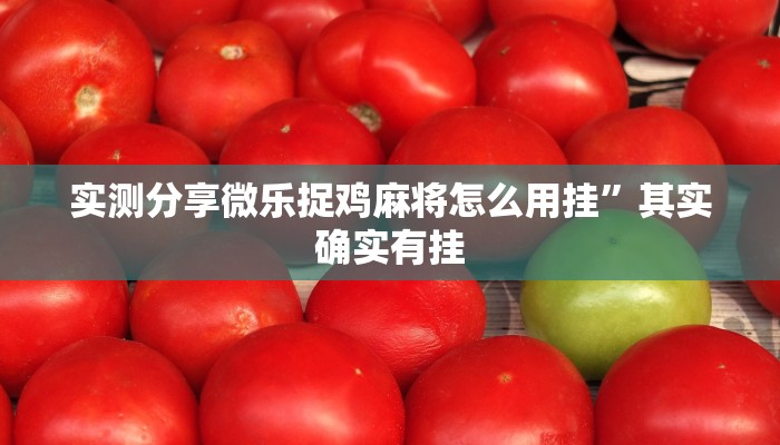 实测分享微乐捉鸡麻将怎么用挂”其实确实有挂

