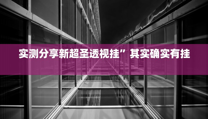 实测分享新超圣透视挂”其实确实有挂
