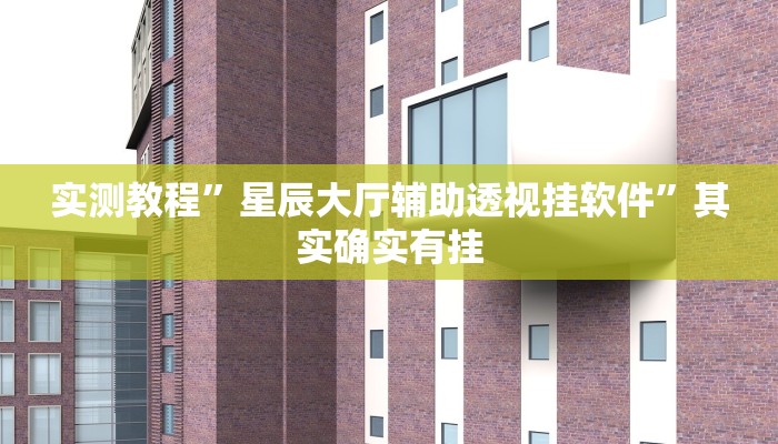 实测教程”星辰大厅辅助透视挂软件”其实确实有挂
