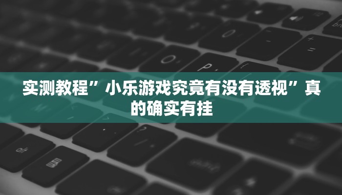 实测教程”小乐游戏究竟有没有透视”真的确实有挂