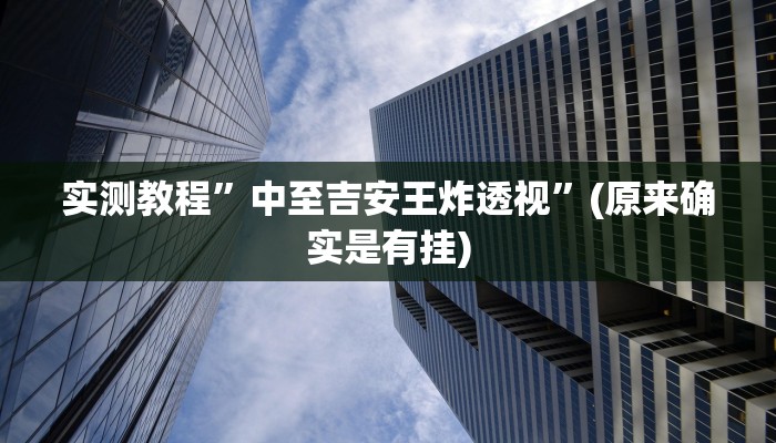 实测教程”中至吉安王炸透视”(原来确实是有挂)