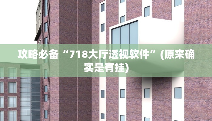 攻略必备“718大厅透视软件”(原来确实是有挂)