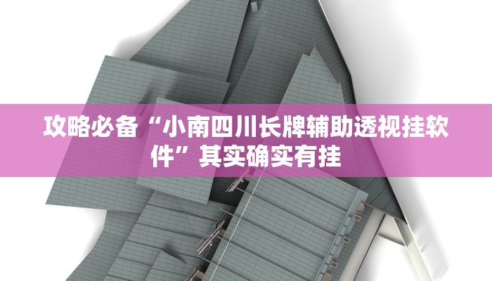 攻略必备“小南四川长牌辅助透视挂软件”其实确实有挂
