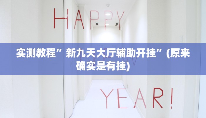 实测教程”新九天大厅辅助开挂”(原来确实是有挂)