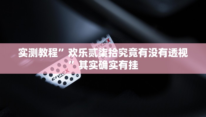 实测教程”三娃透视软件”真的确实有挂