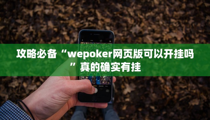 攻略必备“wepoker网页版可以开挂吗”真的确实有挂