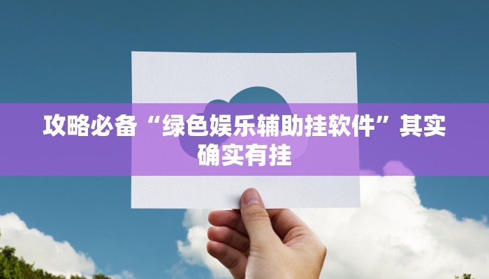 攻略必备“绿色娱乐辅助挂软件”其实确实有挂
