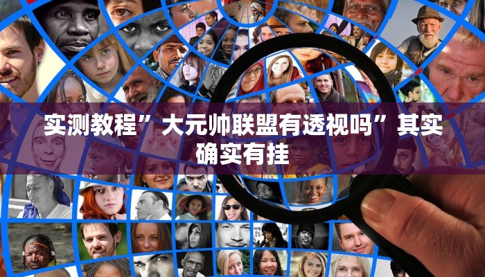 实测教程”大元帅联盟有透视吗”其实确实有挂
