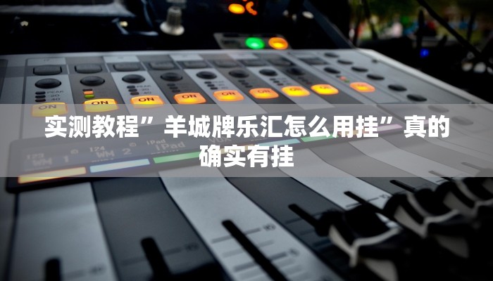 实测教程”羊城牌乐汇怎么用挂”真的确实有挂