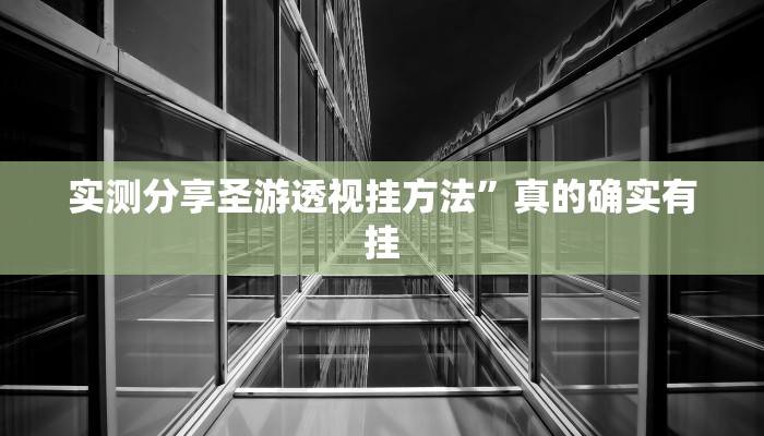 实测分享圣游透视挂方法”真的确实有挂