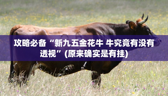 攻略必备“新九五金花牛 牛究竟有没有透视”(原来确实是有挂)