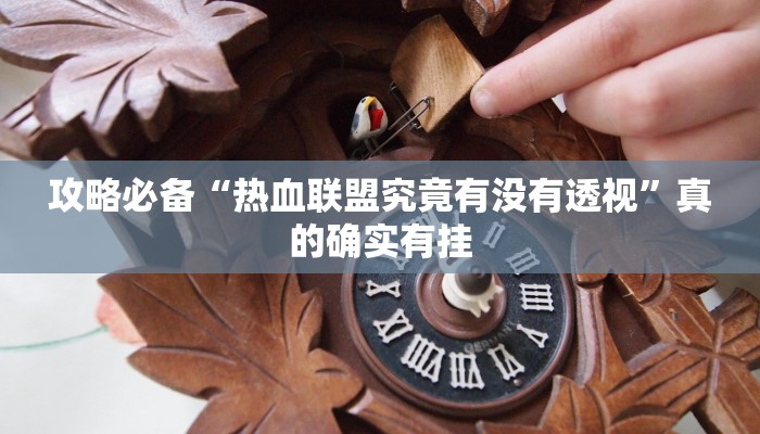 攻略必备“热血联盟究竟有没有透视”真的确实有挂