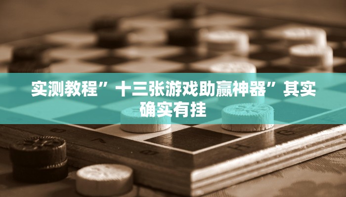 实测教程”十三张游戏助赢神器”其实确实有挂
