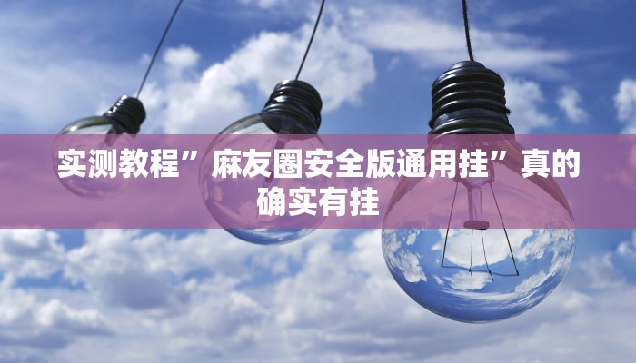 实测教程”麻友圈安全版通用挂”真的确实有挂